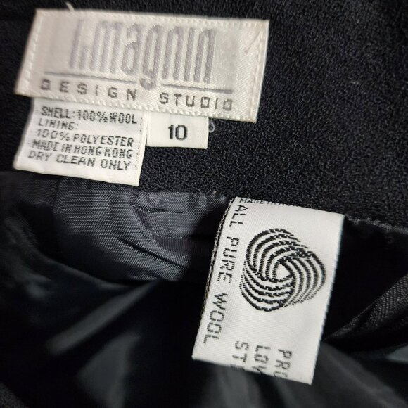 I.MAGNIN Black Wool Skirt | Slit Pockets | Belt Loops | Zip Closure | Size 10 - Picture 6 of 6